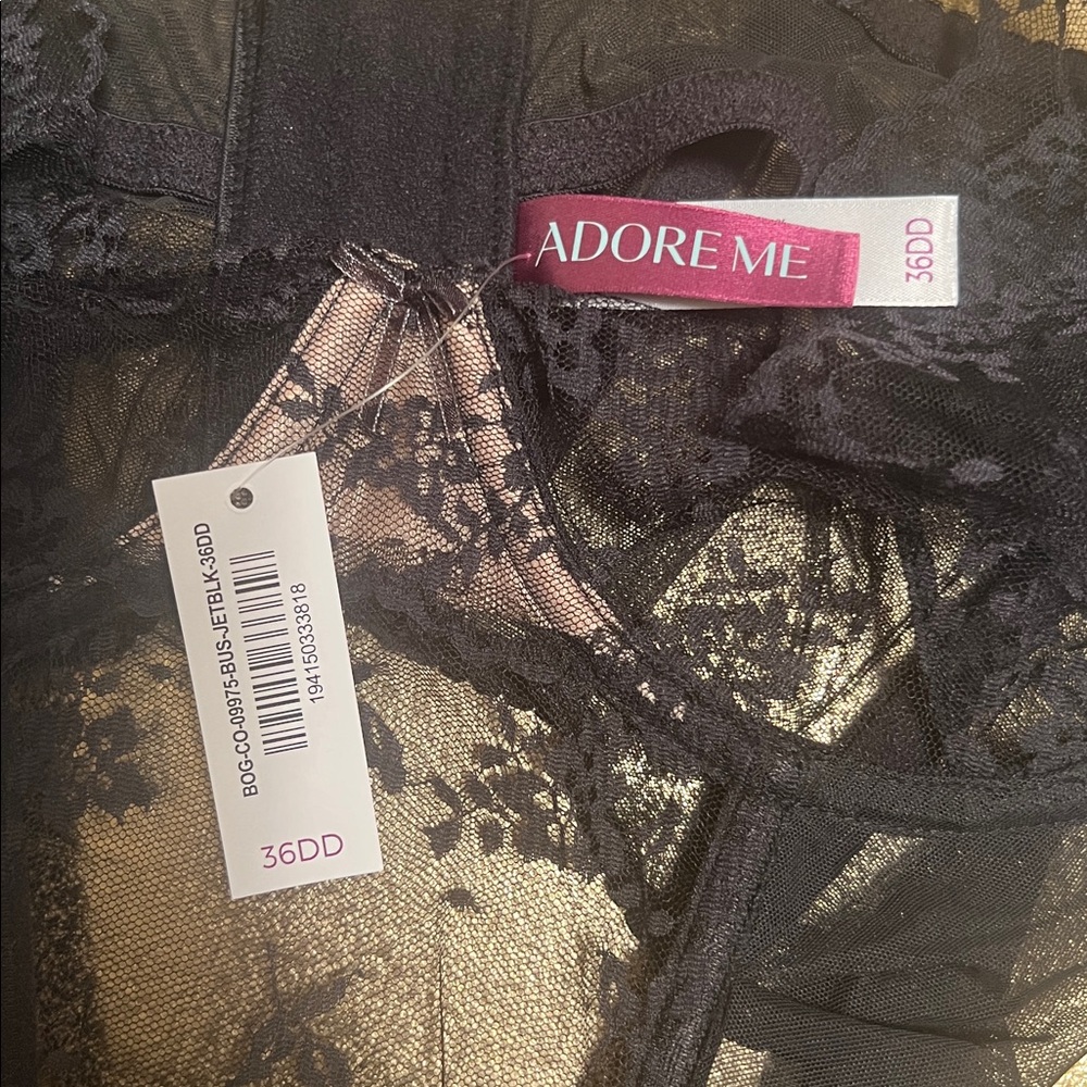 #1497**Adore Sheer Black Lace Bustier - Picture 4 of 9
